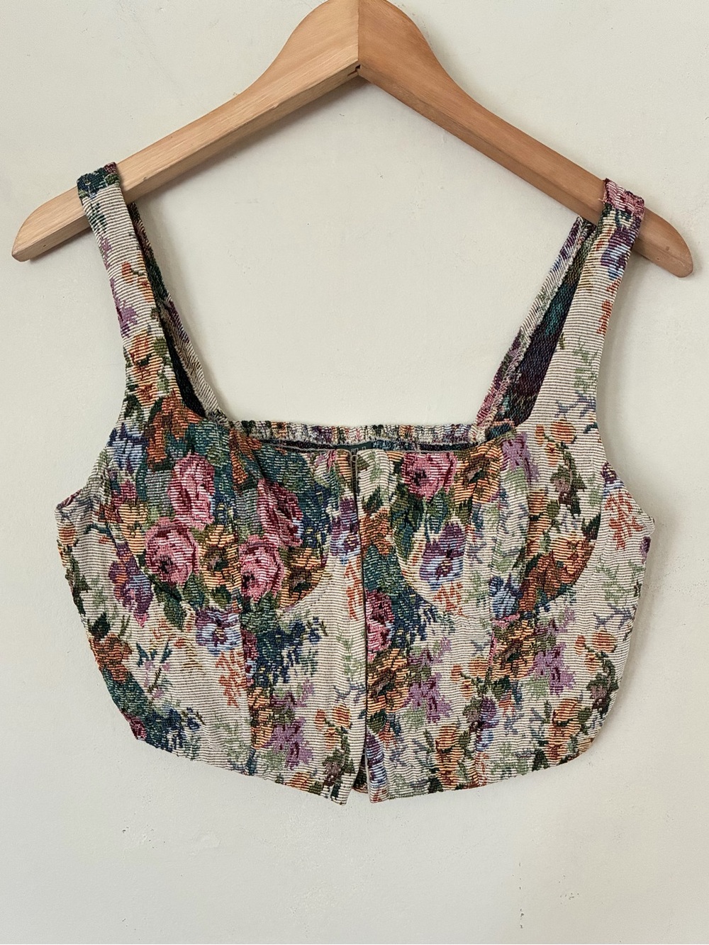 Wild Fable Floral Renaissance tapestry Corset Top Sleeveless Cropped Size S